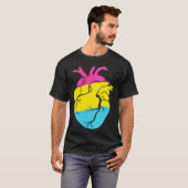 Pansexual Pride Heart Flag Tシャツ (正面フル)