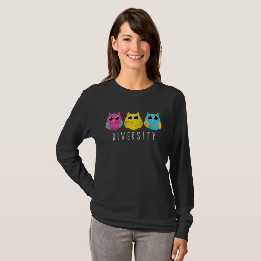 Pansexual Pride Owl Pan LGBTQ Tシャツ (正面フル)