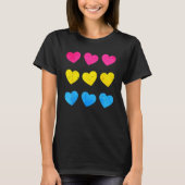 Pansexual Pride Pan Flag Hearts Subtle LGBTQ Tシャツ (正面)