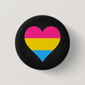 Pansexuality flag black button 缶バッジ (正面)