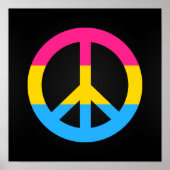 Pansexuality flag peace sign poster ポスター (正面)