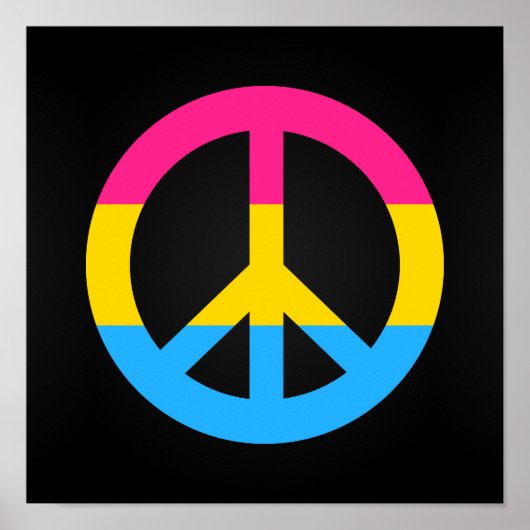 Pansexuality flag peace sign poster ポスター (正面)
