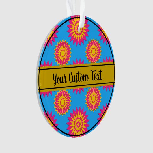 Pansexuality pride blue flower pattern ornament オーナメント (正面)