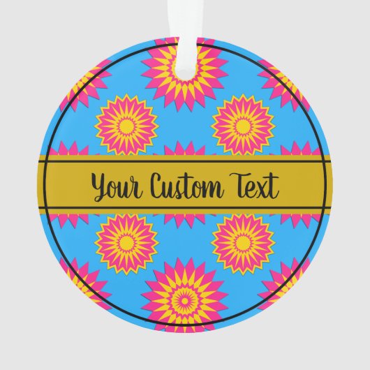 Pansexuality pride blue flower pattern ornament オーナメント (裏面)