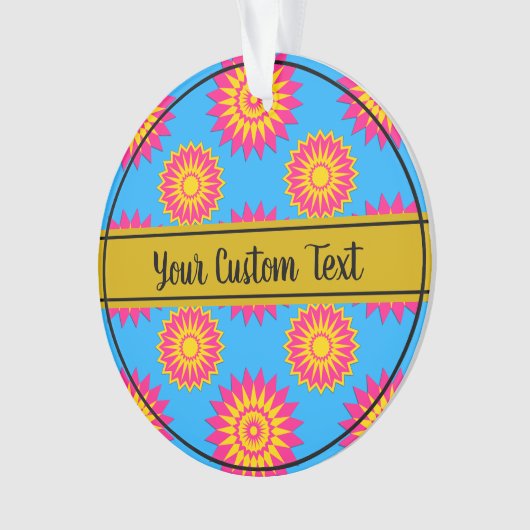Pansexuality pride blue flower pattern ornament オーナメント (正面)