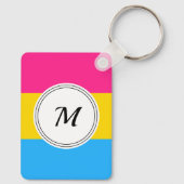 Pansexuality pride flag with a custom initial キーホルダー (裏面)