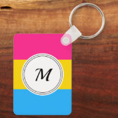 Pansexuality pride flag with a custom initial キーホルダー (裏面)