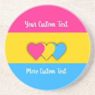 Pansexuality pride flag with text コースター