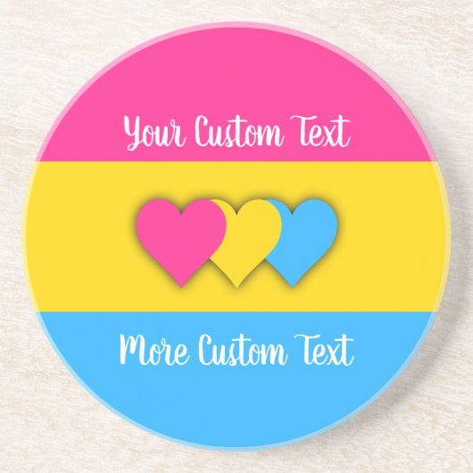 Pansexuality pride flag with text コースター (正面)