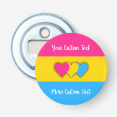 Pansexuality pride flag with text bottle opener 栓抜き (正面)
