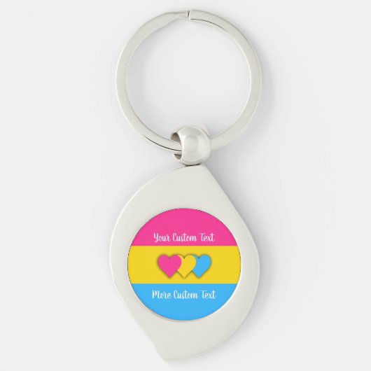 Pansexuality pride flag with text keychain キーホルダー (正面)