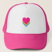 Pansexuality pride hearts trucker hat キャップ (正面)