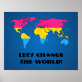 Pansexuality pride world mapposter poster ポスター (正面)