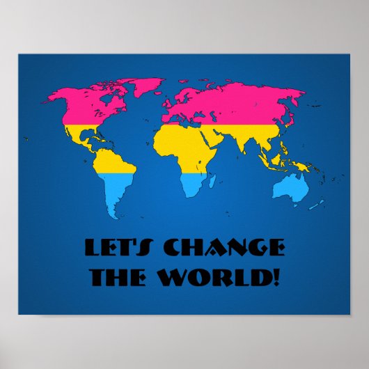 Pansexuality pride world mapposter poster ポスター (正面)