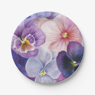 Pansies for the Table - Paper plates ペーパープレート