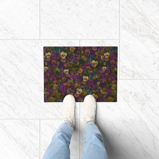 Pansies [gold] Door mat rug ドアマット (室内)