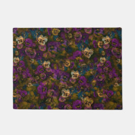 Pansies [gold] Door mat rug ドアマット