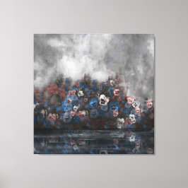 "Pansies In The Mist" 40" x 40" キャンバスプリント