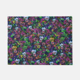 Pansies [pink] outdoor rug ドアマット
