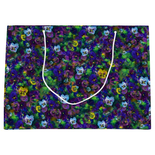 Pansies [purple] by Jason Street ラージペーパーバッグ (正面)