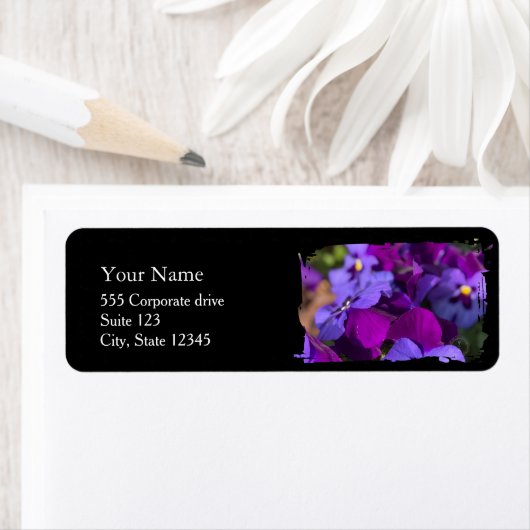 Pansies Return Address Labels ラベル (インサイチュ)
