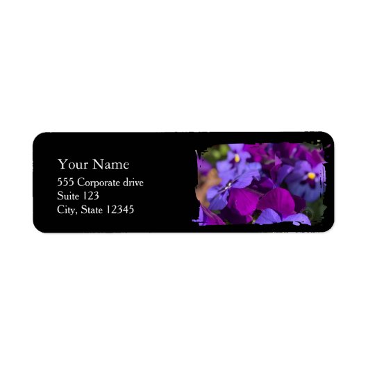 Pansies Return Address Labels ラベル (正面)
