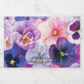 Pansies: spring, napkins, labels, candles, cards スパークリングワインラベル (シングルラベル)