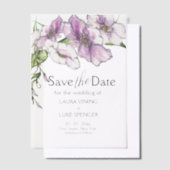 Pansyモダン日付の保存 ベラム紙招待状 (オフセット)