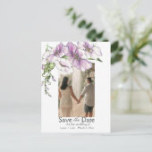 Pansyモダン日付写真を保存 ポストカード (スタンド正面)