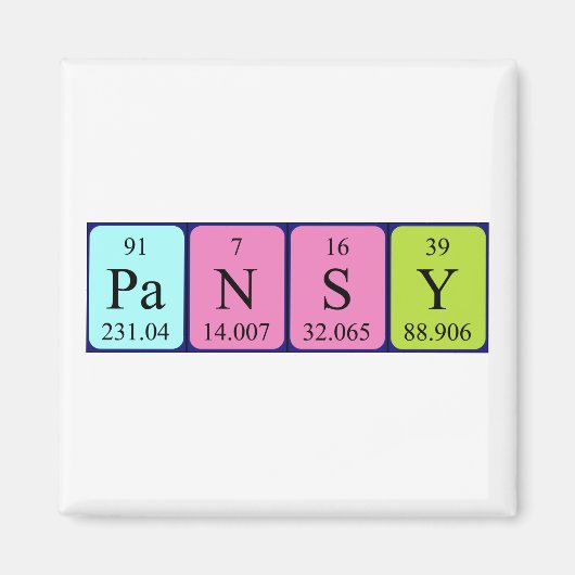 Pansy周期表名磁石 マグネット (正面)