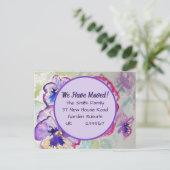 Pansy花の新しい住所はがき、移動している ポストカード (スタンド正面)