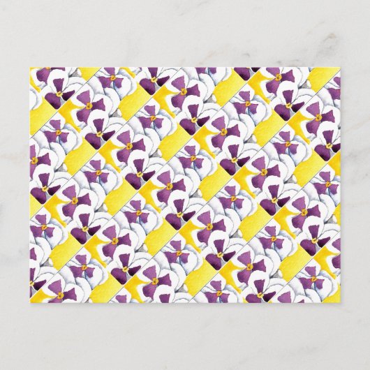 「Pansy #4タイル模様」フローラはがき ポストカード (正面)