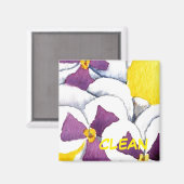 「Pansy #4」クリーン食洗機状態磁石 マグネット (正面/裏面)