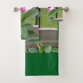 Pansy Bath Towels (Pink & Purple) バスタオルセット