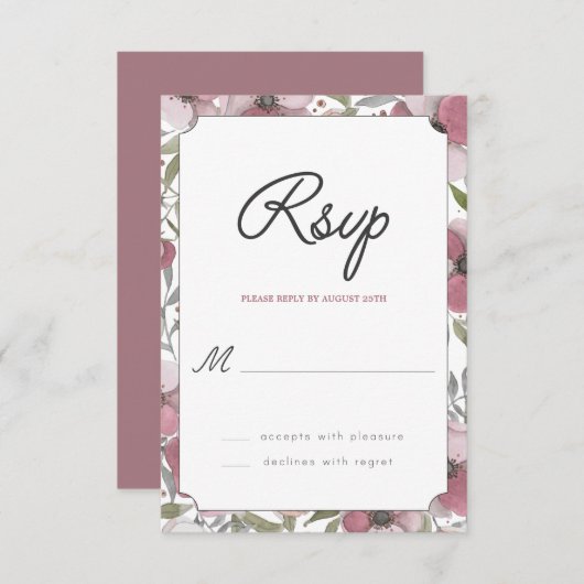 Pansy Brows RSVPカード (正面/裏面)