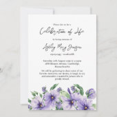 Pansy Celebration of Life Funeral 招待状 (正面)