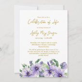 Pansy Celebration of Life Funeral 招待状 (正面)