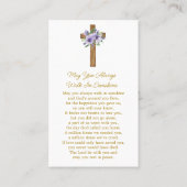 Pansy Cross Memorial Photo Funeral Prayer Card 名刺 (裏面)