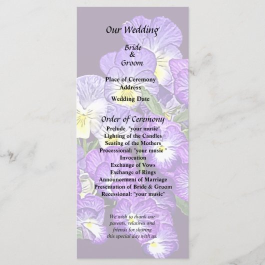 Pansy Family Reunion プログラム (正面)