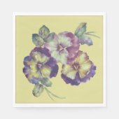 Pansy Floral Paper Napkins | Elegant Garden Table  スタンダードランチョンナプキン (正面)