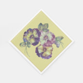 Pansy Floral Paper Napkins | Elegant Garden Table  スタンダードランチョンナプキン (角)