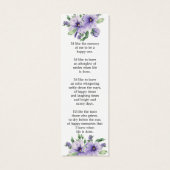 Pansy Floral Photo Funeral Memorial Bookmark (裏面)
