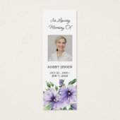 Pansy Floral Photo Funeral Memorial Bookmark (正面)