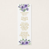 Pansy Floral Photo Funeral Memorial Bookmark (裏面)
