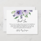 Pansy Funeral Thank You Card Bereavement サンキューカード (正面)