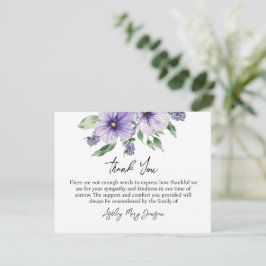Pansy Funeral Thank You Card Bereavement サンキューカード