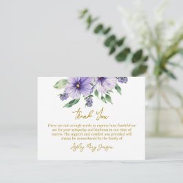 Pansy Funeral Thank You Card Bereavement サンキューカード