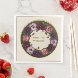 Pansy High Tea Napkins • Ivory & Gold