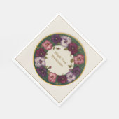 Pansy High Tea Napkins • Ivory & Gold スタンダードランチョンナプキン (角)