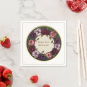 Pansy High Tea Napkins • White & Gold スタンダードカクテルナプキン (インサイチュ)